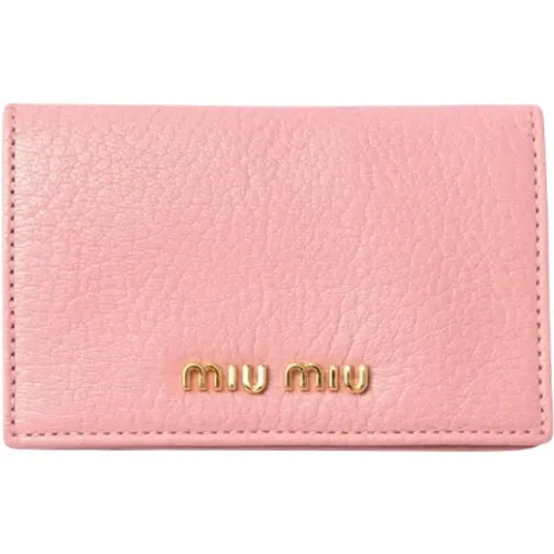 Pre-owned Leather wallets , female, Sizes: ONE SIZE - Miu Miu Pre-owned - Modalova