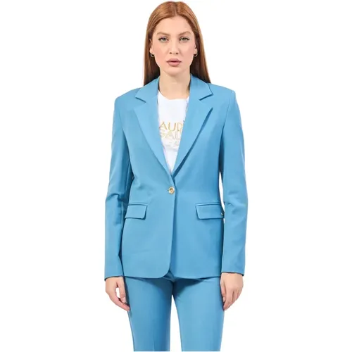 Blauer elastischer Blazer mit klassischem Revers , Damen, Größe: L - Gaudi - Modalova