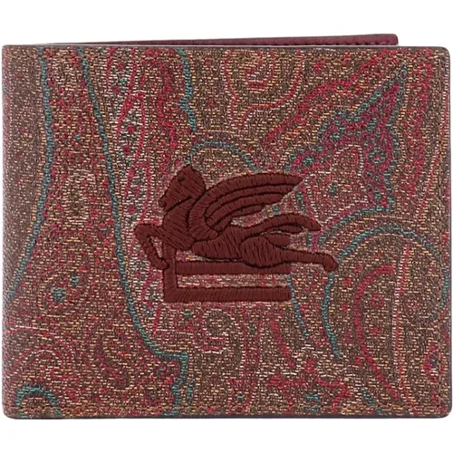 Braune Brieftasche mit Acht Kartenfächern - ETRO - Modalova