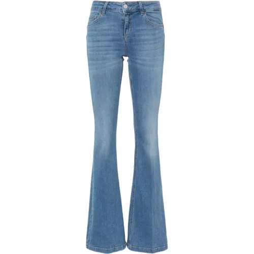Blaue Flared Jeans mit Logo-Plakette , Damen, Größe: W30 - Liu Jo - Modalova