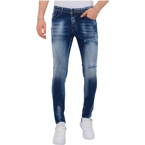 Stone Washed Jeans Men Slim Fit -1076 , male, Sizes: W33, W29, W30, W34, W32, W36, W31, W38 - Local Fanatic - Modalova