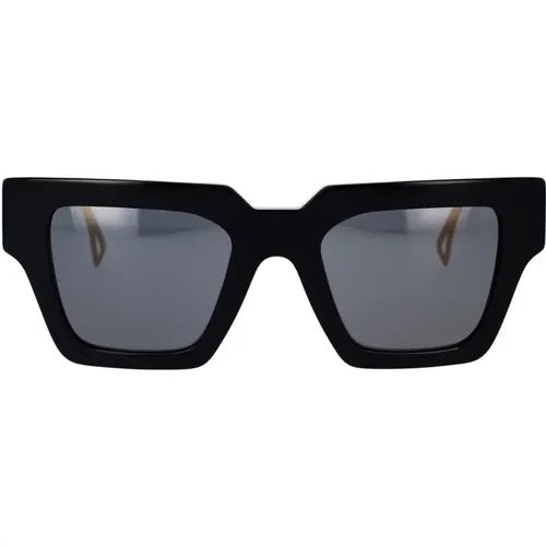 Square Sunglasses with Dark Grey Lens and Frame , unisex, Sizes: 50 MM - Versace - Modalova