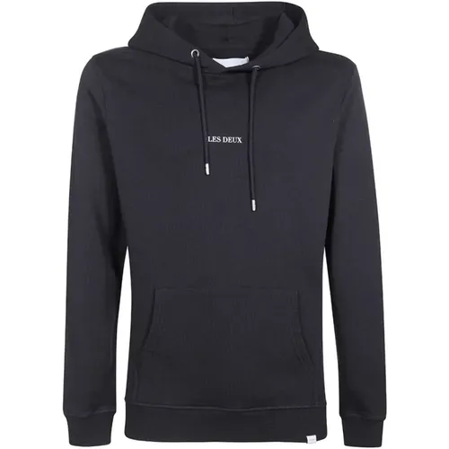 Baumwoll Kapuzenpullover mit Rippbündchen , Herren, Größe: XS - Les Deux - Modalova