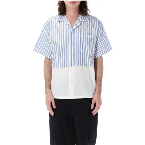Blue Striped Bowling Shirt , male, Sizes: M, XL - Msgm - Modalova
