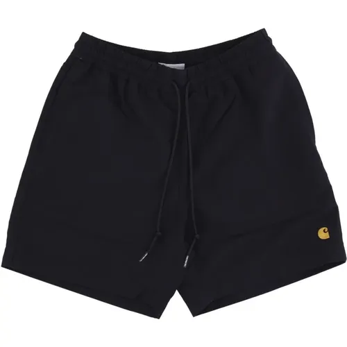 Schwarze/Goldene Badehose mit Taschen , Herren, Größe: XL - Carhartt WIP - Modalova