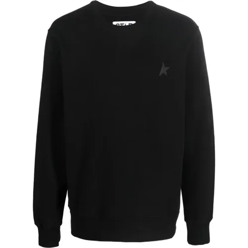 Schwarzer Baumwoll-Sweatshirt für Herren , Herren, Größe: L - Golden Goose - Modalova