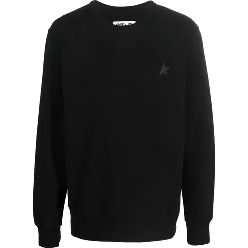 Schwarzer Baumwoll-Sweatshirt für Herren , Herren, Größe: M - Golden Goose - Modalova