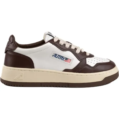 Bicolor Leather Sneakers with Logo , female, Sizes: 5 UK - Autry - Modalova