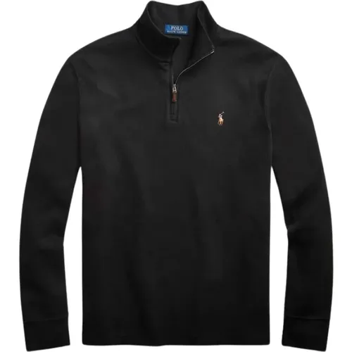 Weicher Estate-Rib Kurzer Reißverschluss Pullover , Herren, Größe: L - Polo Ralph Lauren - Modalova