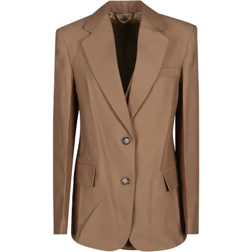 Fawn Asymmetric Double Layer Jacket , female, Sizes: XS - Victoria Beckham - Modalova