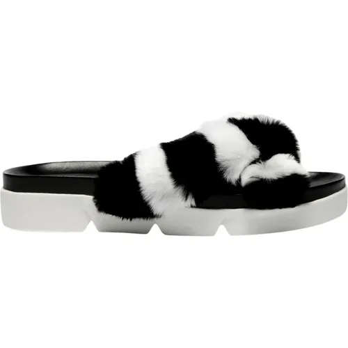 Fur Slippers - Stylish and Cozy , female, Sizes: 4 UK - Stuart Weitzman - Modalova