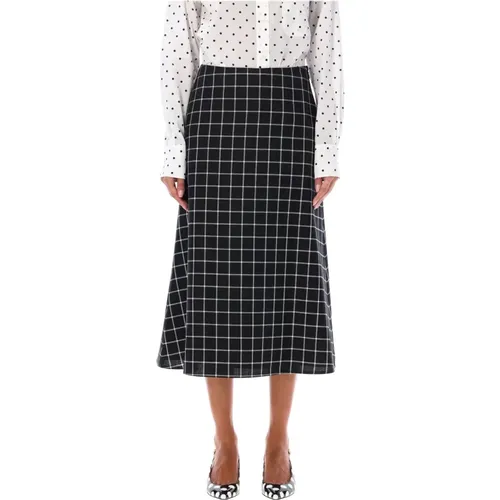 Checked Midi Skirt , female, Sizes: XS - Marni - Modalova