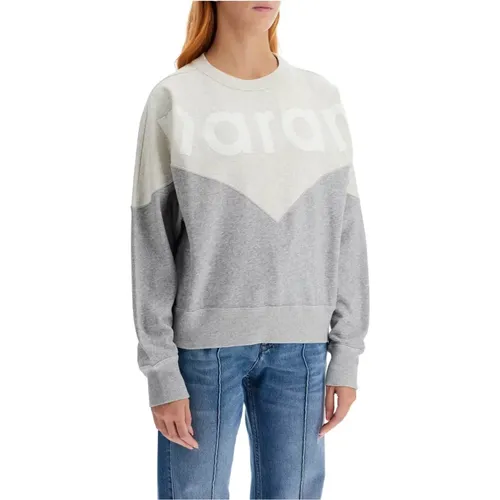 Color-Blocked Flocked Logo Sweatshirt , female, Sizes: 2XS, S, M, XS - Isabel Marant Étoile - Modalova