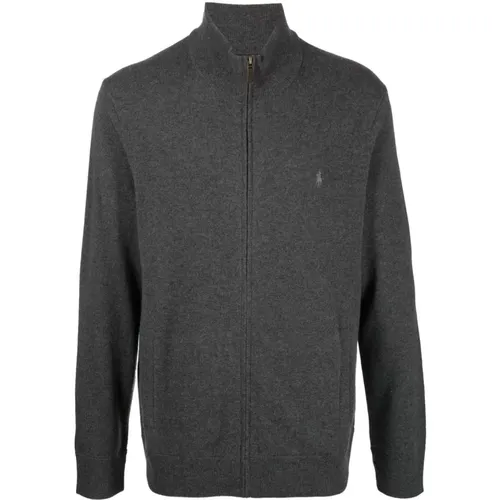Long sleeve full zip sweater , male, Sizes: S, XL, M, 2XL - Polo Ralph Lauren - Modalova