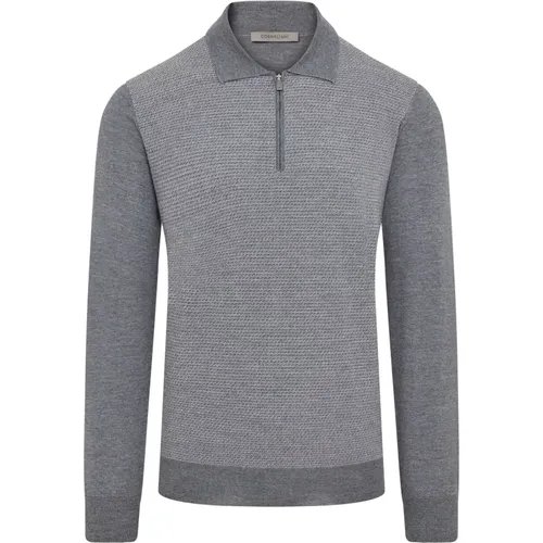 Fine Knit Long Sleeve Zip Polo , male, Sizes: XL, L, M, 2XL - Corneliani - Modalova