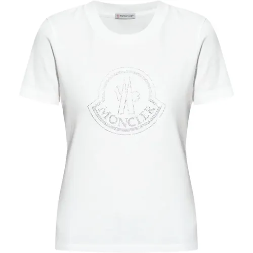 T-Shirt With Logo , female, Sizes: M, L, XS, S - Moncler - Modalova