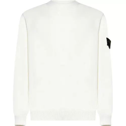 Weißer Crew Neck Logo Pullover - Stone Island - Modalova