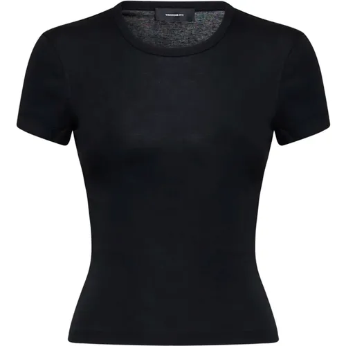 Schwarze T-Shirts und Polos , Damen, Größe: XS - WARDROBE.NYC - Modalova