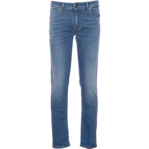 Blaue Denim 5-Pocket Jeans , Herren, Größe: W38 - Re-Hash - Modalova