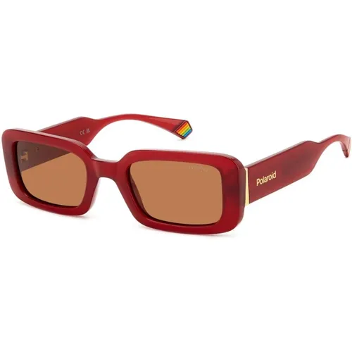 Rote Resin-Sonnenbrille mit UV-Schutz - Polaroid - Modalova