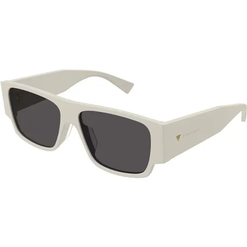 Rectangular Sunglasses Bv1286S 004 /Grey , male, Sizes: 57 MM - Bottega Veneta - Modalova