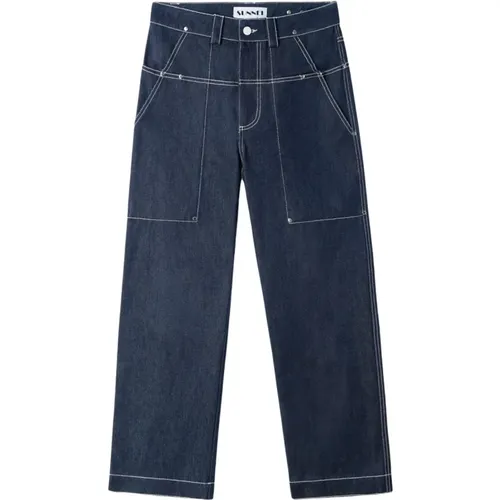 Dunkle Jeans mit Kontrastnähten , Herren, Größe: M - Sunnei - Modalova