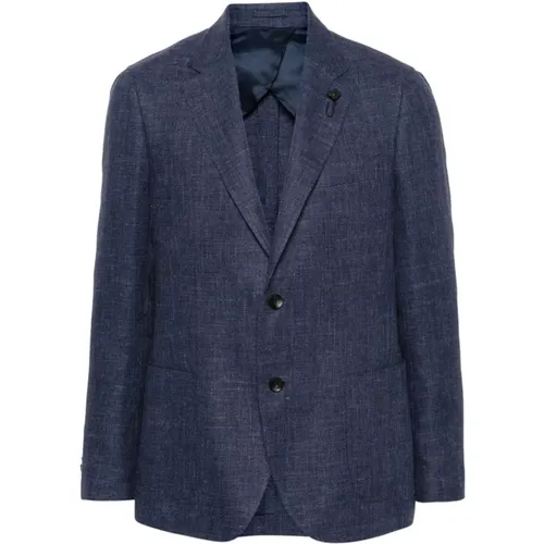 Linen/wool jacket , male, Sizes: M, L - Lardini - Modalova