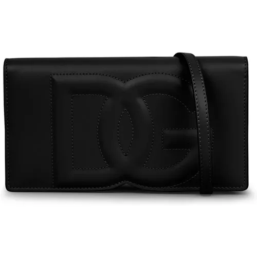 Logo-Embossed Leather Crossbody Bag , female, Sizes: ONE SIZE - Dolce & Gabbana - Modalova