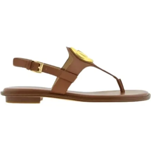 Camel Sandals with Golden Logo Detail , female, Sizes: 4 UK - Michael Kors - Modalova