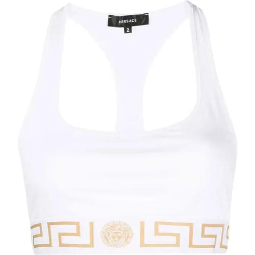 Weißes Baumwoll-Jersey-Unterwäsche , Damen, Größe: L - Versace - Modalova