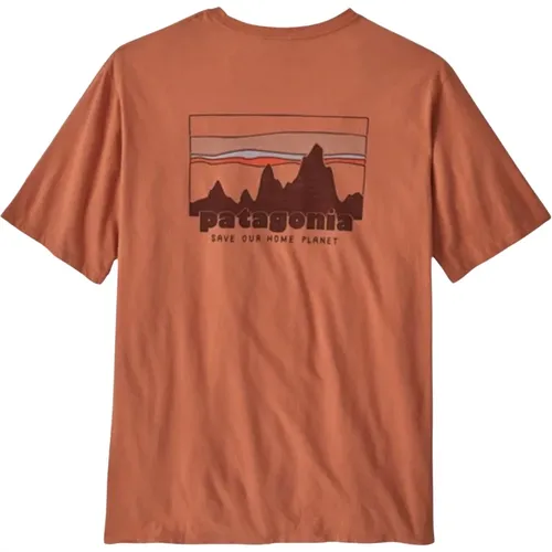 Skyline Grafik Baumwoll T-Shirt , Herren, Größe: S - Patagonia - Modalova