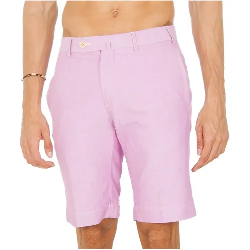 Violette Bermuda Shorts mit Knopf und Reißverschluss - Hackett - Modalova