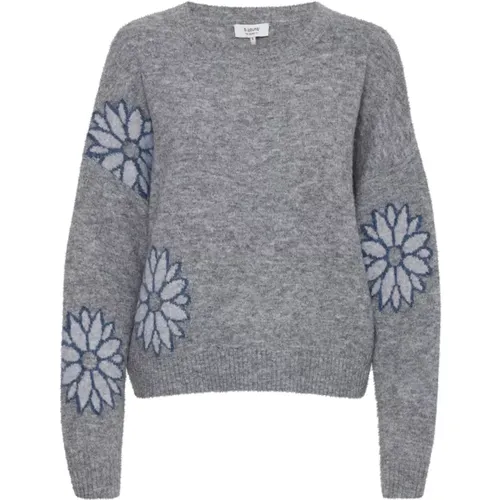 Blumenmuster Pullover , Damen, Größe: S - b.Young - Modalova