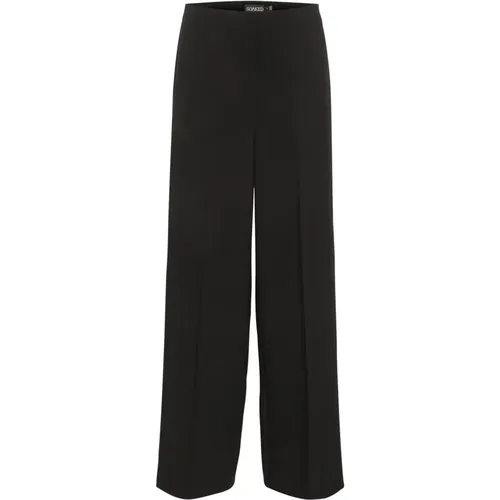 Wide Long Pants with Pressed Front - , female, Sizes: M, S, L, 2XL, XS - Soaked in Luxury - Modalova
