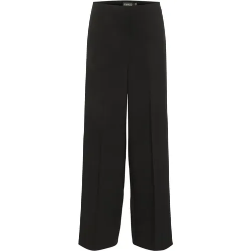 Wide Long Pants with Pressed Front - , female, Sizes: M, S, XL, L, 2XL, XS - Soaked in Luxury - Modalova