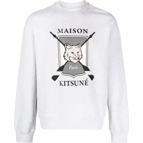 Fox Logo Sweatshirt , male, Sizes: M - Maison Kitsuné - Modalova