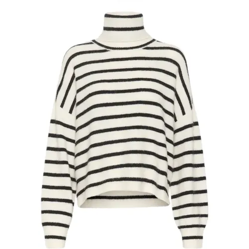 Gestreifter Rollkragenpullover Alphagz Stil , Damen, Größe: M - Gestuz - Modalova