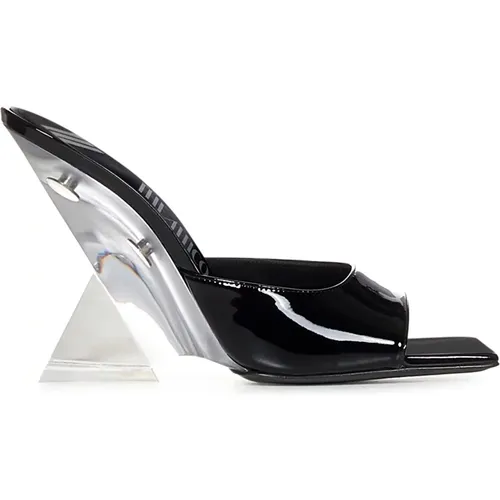 Patent Leather Crystal Wedge Sandals , female, Sizes: 5 UK, 3 UK - The Attico - Modalova