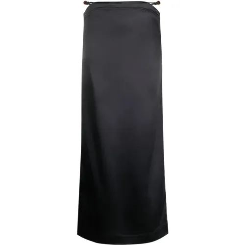 Elegant Satin Maxi Skirt , female, Sizes: M - Ganni - Modalova