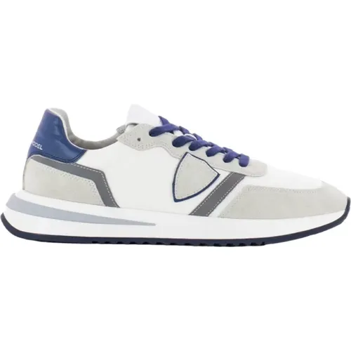 Tropez 2.1 Low Mondial Pop Weiß Blau Sneakers , Herren, Größe: 44 EU - Philippe Model - Modalova