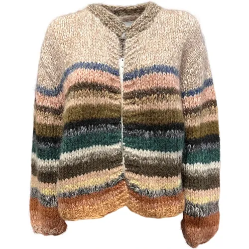 Gestreifter Mohair Pullover Handgefertigt in Italien - DAWN x DARE - Modalova