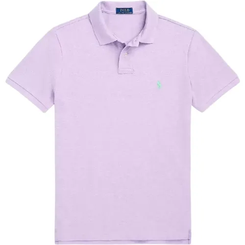 Lila Polo Custom Slim Fit , Herren, Größe: L - Ralph Lauren - Modalova