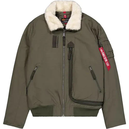 Moderne Bomberjacke mit Teddykragen , Herren, Größe: L - alpha industries - Modalova