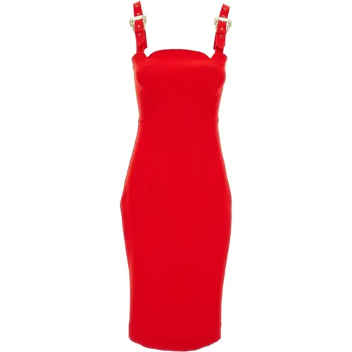 Rotes Couture Kleid , Damen, Größe: 2XS - Versace Jeans Couture - Modalova