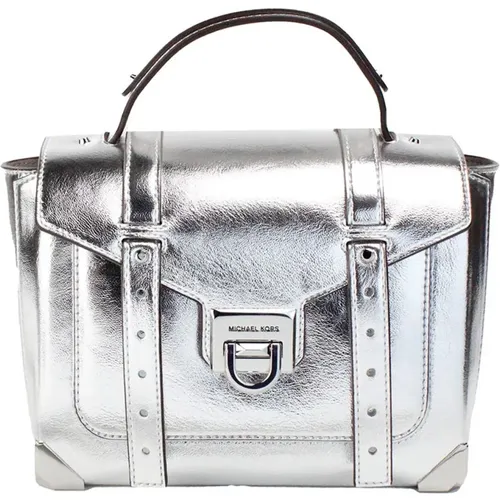 Silver Leather Top Handle Satchel Bag , female, Sizes: ONE SIZE - Michael Kors - Modalova