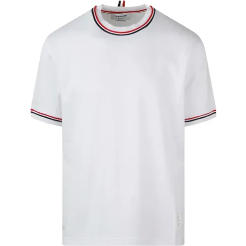 RWB Streifenbesatz Baumwoll T-Shirt , Herren, Größe: XL - Thom Browne - Modalova