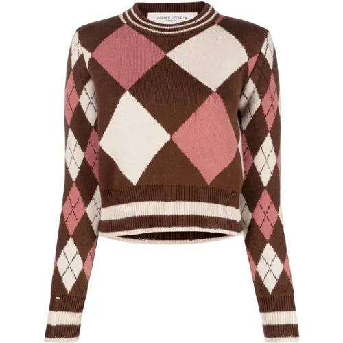 Checked Sweater , female, Sizes: M, S, L - Golden Goose - Modalova
