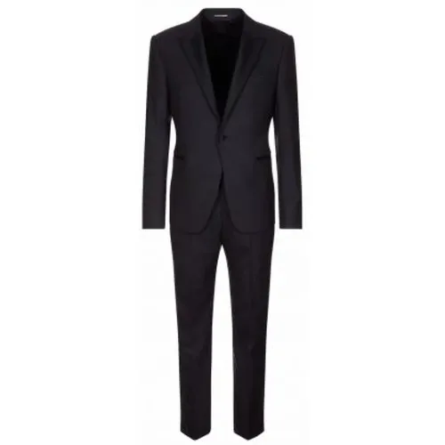 Elegant Tuxedo with Round Satin Lapel , male, Sizes: 2XL, L, XL, 3XL, 4XL, M - Emporio Armani - Modalova