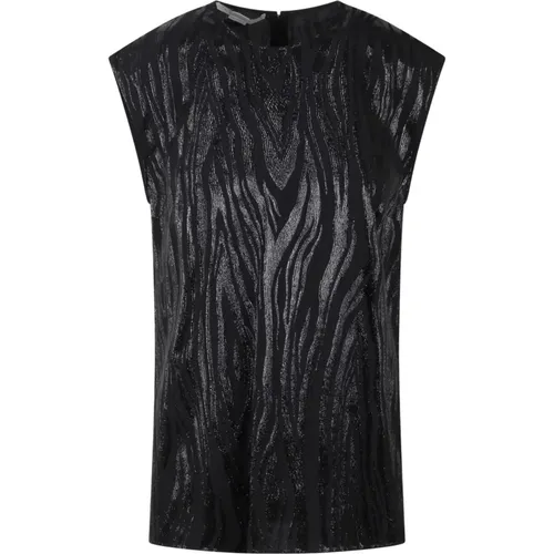 Holzmaserung Lurex Top , Damen, Größe: XS - Stella Mccartney - Modalova