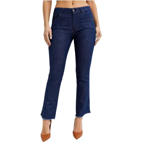 Dunkelblaue Frayed Jeans Fay - Fay - Modalova